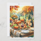 Rustieke Thanksgiving Familie Vrienden Diner Kaart (Achterkant)