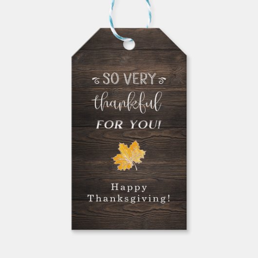 Rustieke Thanksgiving Favor Tags Cadeaulabel (Voorkant)