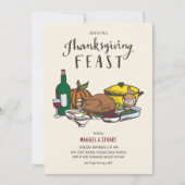 Rustieke Thanksgiving Feest Kaart (Voorkant)