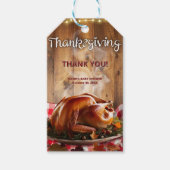 Rustieke Thanksgiving geroosterd Turkije Baby show Cadeaulabel (Voorkant)