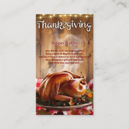 Rustieke Thanksgiving geroosterd Turkije Baby show Informatiekaartje (Voorkant)