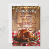 Rustieke Thanksgiving geroosterd Turkije Baby show Kaart (Voorkant)