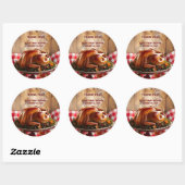 Rustieke Thanksgiving geroosterd Turkije Baby show Ronde Sticker (Vel)