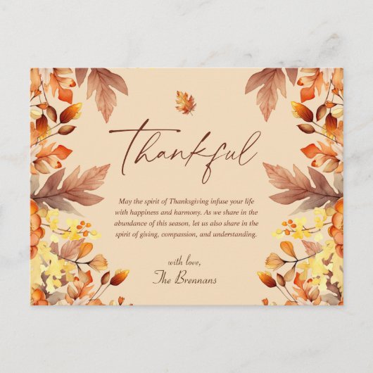 Rustieke Thanksgiving Herfst Dankbaar Feestdagenkaart (Voorkant)