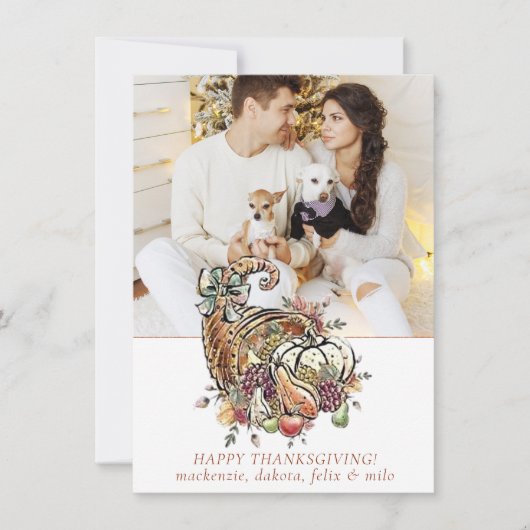 Rustieke Thanksgiving herfst pompoen patch diner Feestdagenkaart (Voorkant)