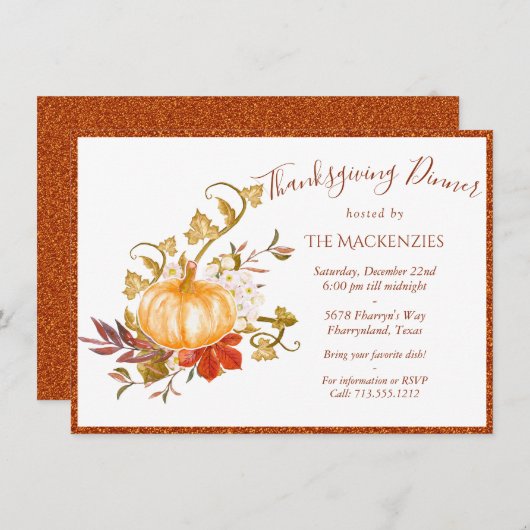Rustieke Thanksgiving Herfst Pompoenveld Pompoenen Feestdagenkaart (Voorkant / Achterkant)