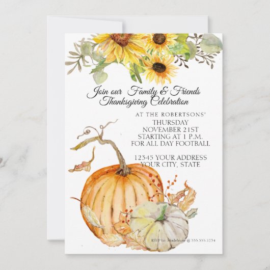 Rustieke Thanksgiving Herfst Zonnebloemen Blad n P Kaart (Voorkant)