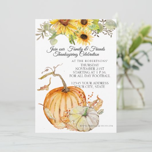 Rustieke Thanksgiving Herfst Zonnebloemen Blad n P Kaart (Staand voorkant)