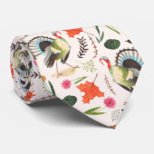 Rustieke Thanksgiving kalkoen patroon Stropdas (Opgerold)