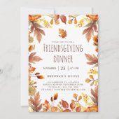 Rustieke Thanksgiving Party Friendsgiving Diner Kaart (Voorkant)