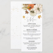 Rustieke Thanksgiving Pompoen Diner Menu (Voorkant / Achterkant)