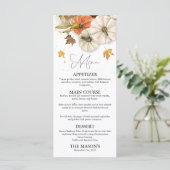 Rustieke Thanksgiving Pompoen Diner Menu (Staand voorkant)