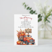 Rustieke Thanksgiving Pompoen Waterverf Herfst Briefkaart (Staand voorkant)