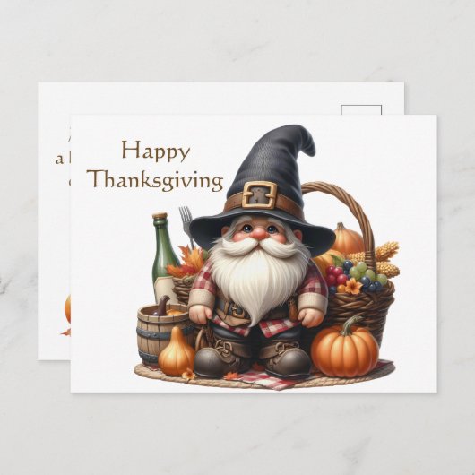 Rustieke Thanksgiving Pompoen Waterverf Herfst Briefkaart (Voorkant / Achterkant)