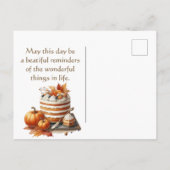 Rustieke Thanksgiving Pompoen Waterverf Herfst Briefkaart (Achterkant)