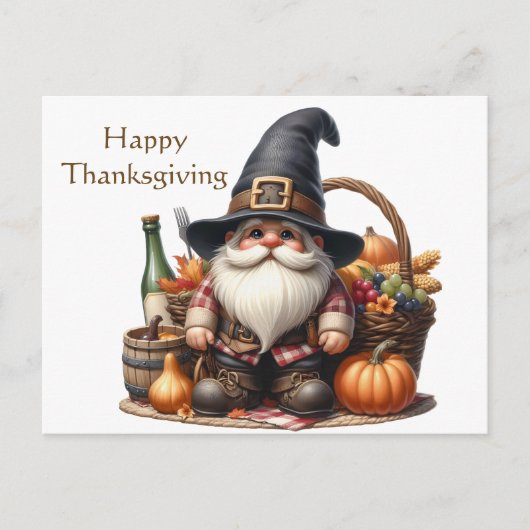 Rustieke Thanksgiving Pompoen Waterverf Herfst Briefkaart (Voorkant)