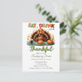 Rustieke Thanksgiving Pompoen Waterverf Herfst Feestdagenkaart (Staand voorkant)