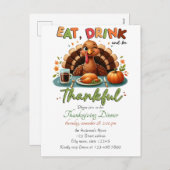 Rustieke Thanksgiving Pompoen Waterverf Herfst Feestdagenkaart (Voorkant / Achterkant)