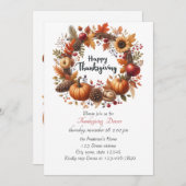 Rustieke Thanksgiving Pompoen Waterverf Herfst Kaart (Voorkant / Achterkant)