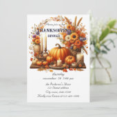 Rustieke Thanksgiving Pompoen Waterverf Herfst Kaart (Staand voorkant)