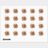 Rustieke Thanksgiving Pompoen Waterverf Herfst Ronde Sticker (Vel)