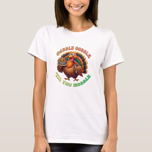Rustieke Thanksgiving Pompoen Waterverf Herfst T-shirt (Voorkant)