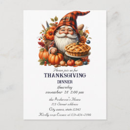 Rustieke Thanksgiving Pompoen Waterverf Herfst Uitnodiging Briefkaart