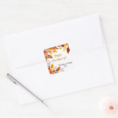 Rustieke Thanksgiving Pompoen Waterverf Herfst Vierkante Sticker (Envelop)