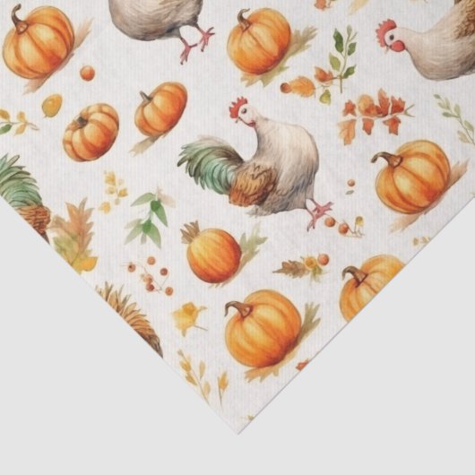 Rustieke Thanksgiving pompoenen Decoupage Waterver Tissuepapier (Detail)