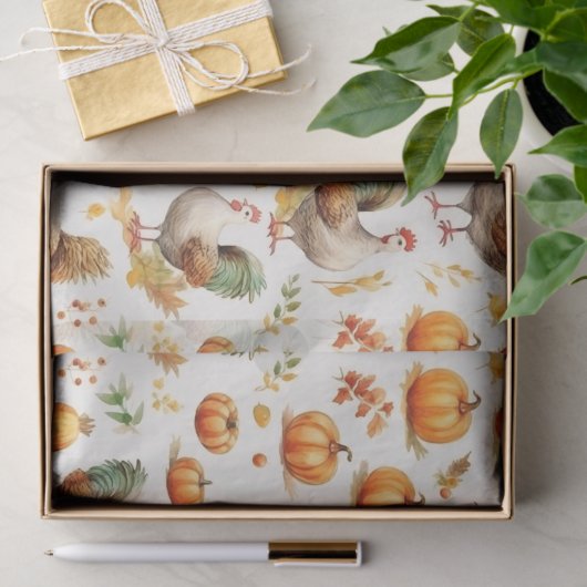 Rustieke Thanksgiving pompoenen Decoupage Waterver Tissuepapier (Geschenk)