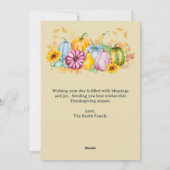 Rustieke Thanksgiving Pompoenen Flat Holiday Kaart (Achterkant)