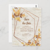 Rustieke Thanksgiving Save the Date Eekhoorns Eekh Briefkaart (Voorkant / Achterkant)