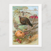 Rustieke  Thanksgiving Turkije & Pompoen Briefkaart (Voorkant)