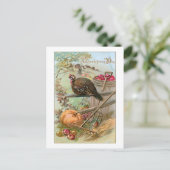 Rustieke  Thanksgiving Turkije & Pompoen Briefkaart (Staand voorkant)