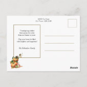 Rustieke  Thanksgiving Turkije & Pompoen Briefkaart (Achterkant)