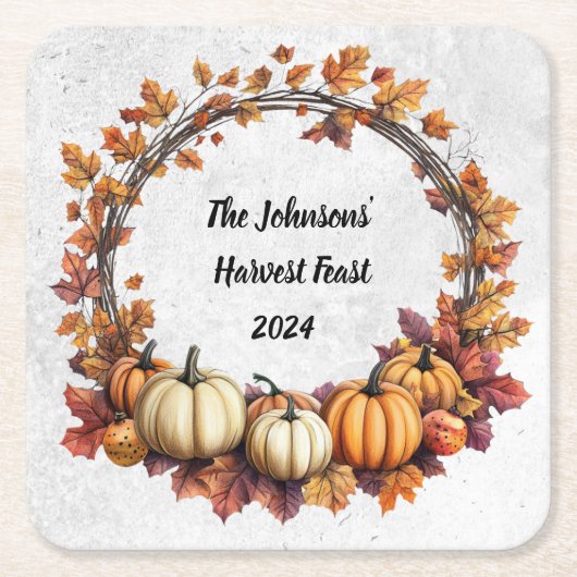 Rustieke Thanksgiving verzamelen Kartonnen Onderzetters (Voorkant)