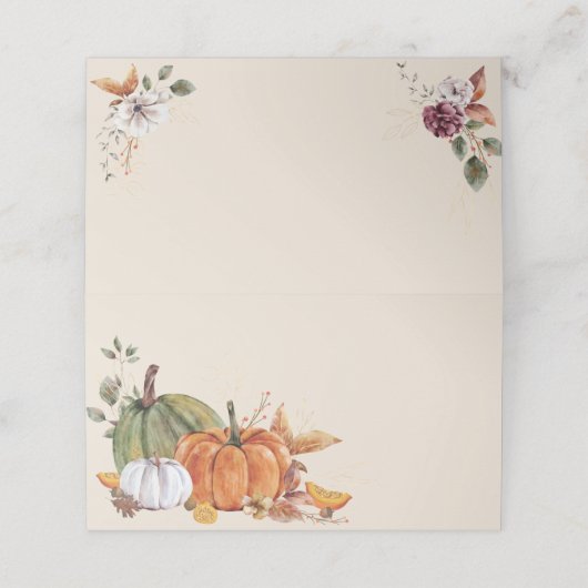 Rustieke Thanksgiving Vrienden-dankfeest Herfstfee Plaatskaartje (Buitenkant ongevouwen)
