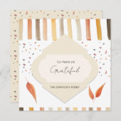 Rustieke Thanksgiving Waterverf Herfstbladeren Bedankkaart (Voorkant / Achterkant)