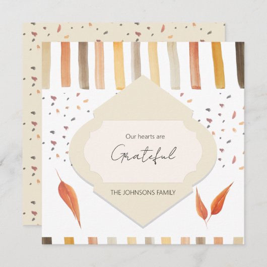Rustieke Thanksgiving Waterverf Herfstbladeren Bedankkaart (Voorkant / Achterkant)