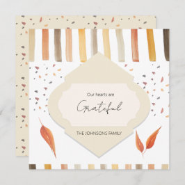 Rustieke Thanksgiving Waterverf Herfstbladeren Bedankkaart