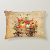 Rustieke Thanksgiving winkelwagen Decor Accent Kus Accent Kussen (Voorkant)