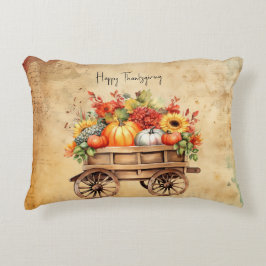 Rustieke Thanksgiving winkelwagen Decor Accent Kus Kussen
