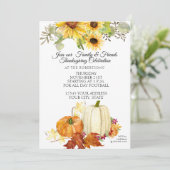 Rustieke Thanksgiving Witte Oranje Pompoen Zonnebl Kaart (Staand voorkant)