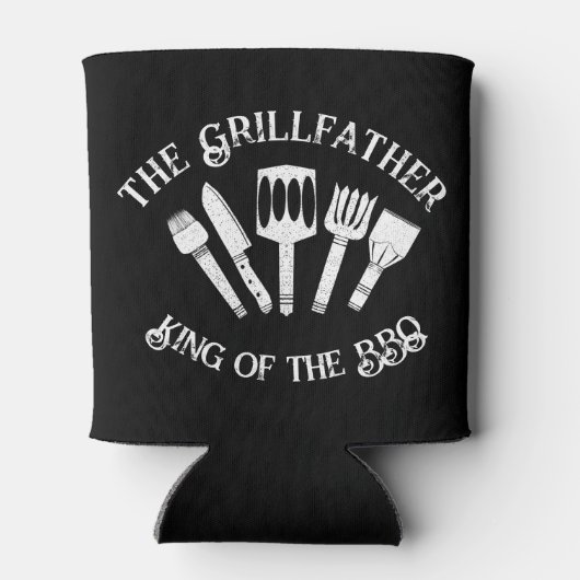 Rustieke "The Grillfather: Funny BBQ Gift Blikjeskoeler (Achterkant)