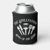 Rustieke "The Grillfather: Funny BBQ Gift Blikjeskoeler (Blikje Achterkant)