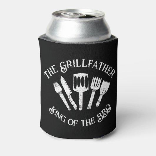 Rustieke "The Grillfather: Funny BBQ Gift Blikjeskoeler (Blikje Achterkant)