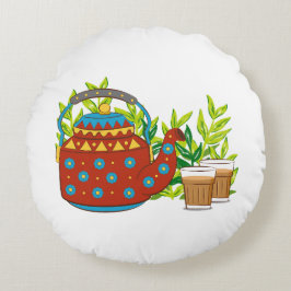 Rustieke theepot Schattigee trendy moderne Mok Rond Kussen