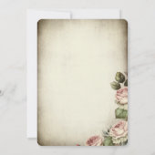 Rustieke theeset, String Lights, Rozen Vrijgezelle Kaart (Achterkant)