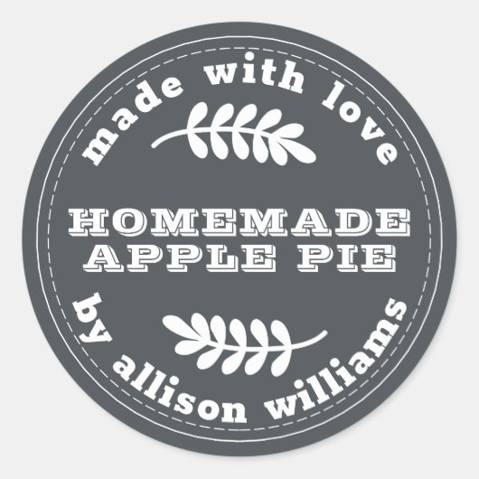 Rustieke Thuis Gebakken Broodjes Appeltaart Off-Bl Ronde Sticker (Voorkant)