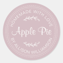 Rustieke Thuis Gebakken Broodjes Appeltaart Paars Ronde Sticker